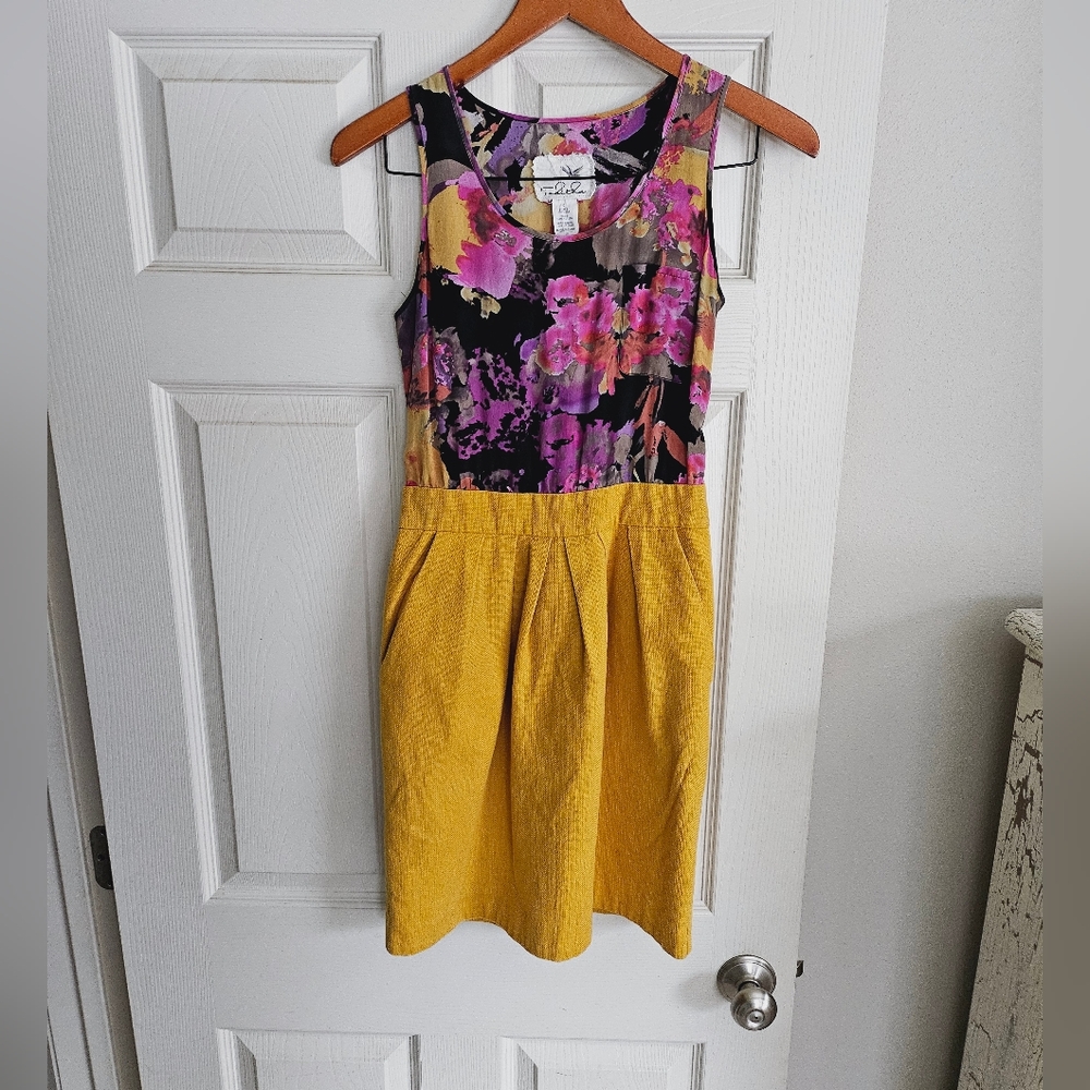 Anthro Tabitha 0 Dress Silk, Cotton Good Condition